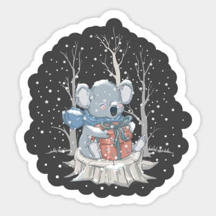 Winter Snow with Cute Animal Sticker